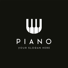 Creative academy music piano logo template design. Logo for orchestra, community, studio.