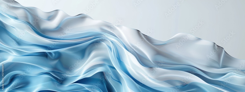 Poster stunning flowing fabric with graceful waves and soft light creating a serene atmosphere