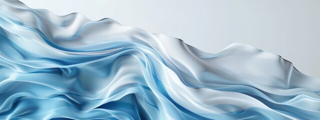 Obraz premium Stunning Flowing Fabric with Graceful Waves and Soft Light Creating a Serene Atmosphere