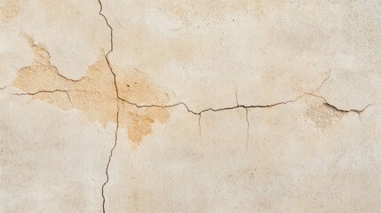 Top-down view of a cracked and aged concrete wall with visible signs of wear and tear.