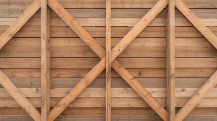 Top-down view of a scaffolding system with planks, braces, and ladders forming a structured arrangement.