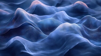 Obraz premium Abstract Waves in Soft Blue Tones with Delicate Texture and Flowing Movement