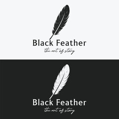 Luxurious author's feather design logo with creative ideas. Inspired by the author, quill feather.
