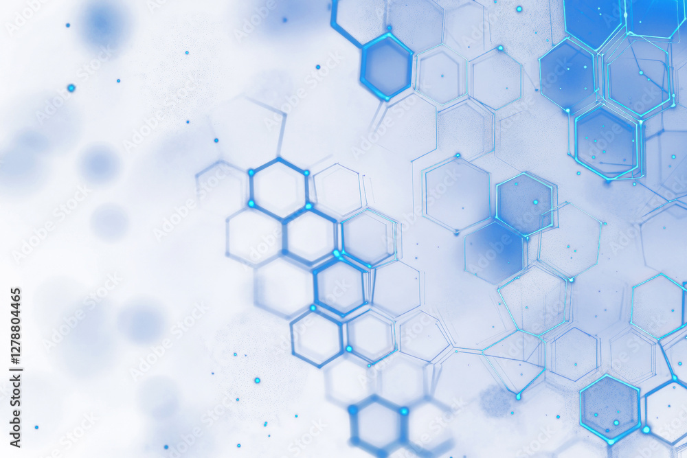 Poster png abstract blue background with hexagonal patterns futuristic technology geometric.