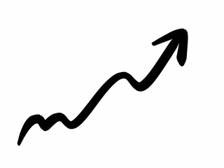 Hand-Drawn Upward Arrow, Growth and Trend Symbol