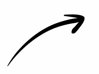 Hand-Drawn Upward Arrow, Growth and Trend Symbol