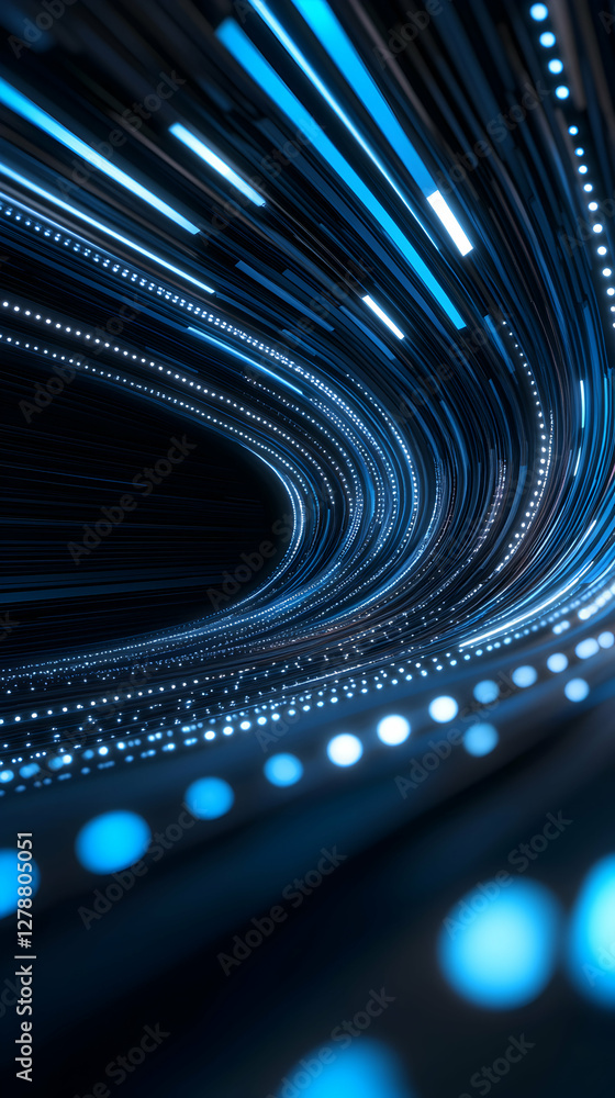 Aufkleber a dynamic and vibrant abstract representation of flowing light trails in blue tones. this image capt