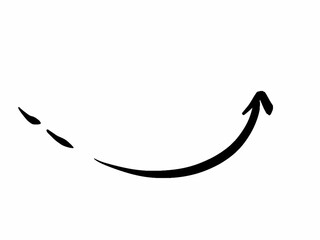 Hand-Drawn Upward Arrow, Growth and Trend Symbol