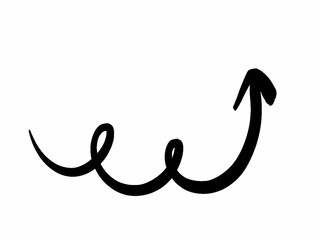 Hand-Drawn Upward Arrow, Growth and Trend Symbol