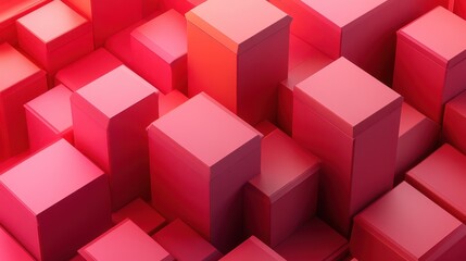 Fototapeta premium A striking abstract background design featuring geometric blocks arranged in a dynamic 3D render.