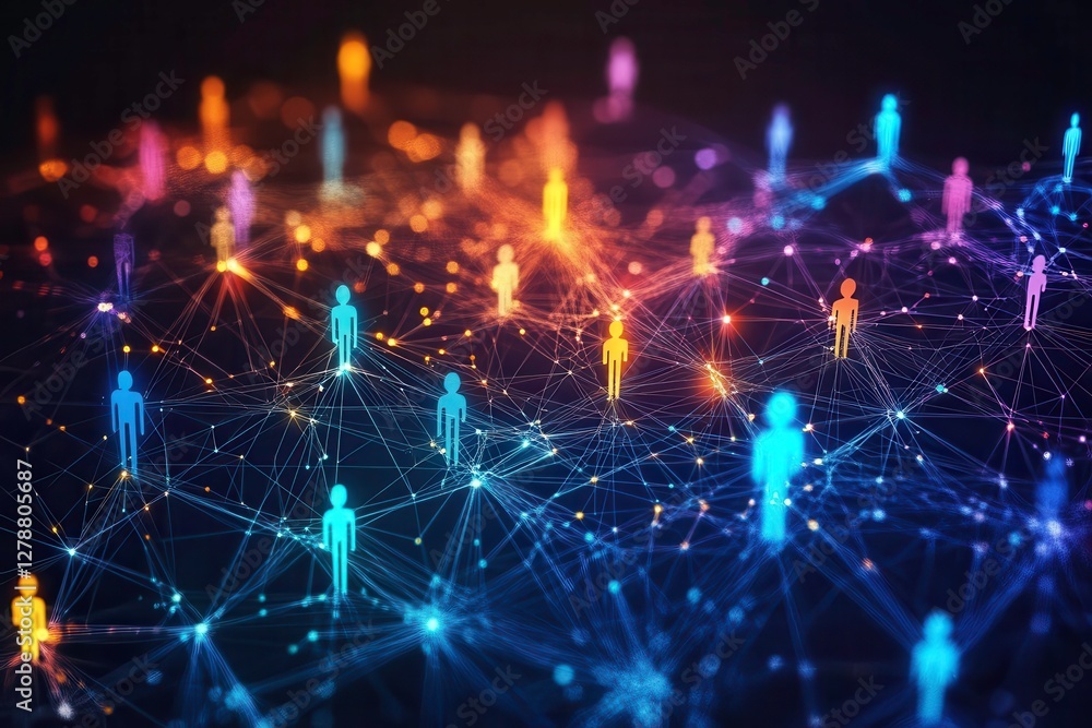 Poster creative collaboration through remote team connectivity in a digital network. generative ai