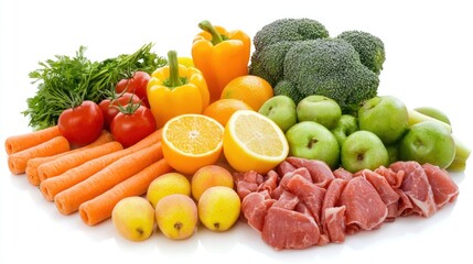 A balanced meal with fresh fruits, vegetables, and lean protein
