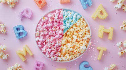 Vibrant Pie Chart of Different Flavored Popcorn Arrangement