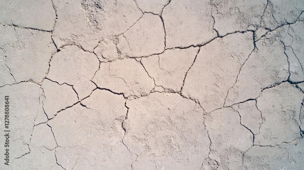 Poster top view of a rough concrete surface with cracks and texture variations, ideal for construction and 