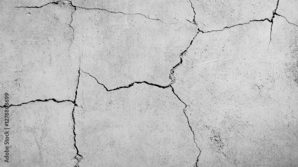 Aufkleber top view of a rough concrete surface with cracks and texture variations, ideal for construction and 