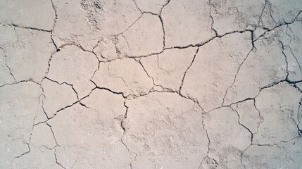 Fototapeta premium Top view of a rough concrete surface with cracks and texture variations, ideal for construction and industrial themes.