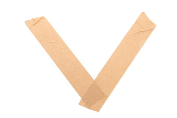 Strips of masking tape isolated on white, top view