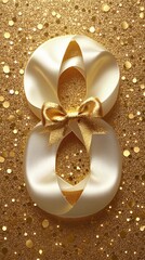 Women's day banner with golden eight