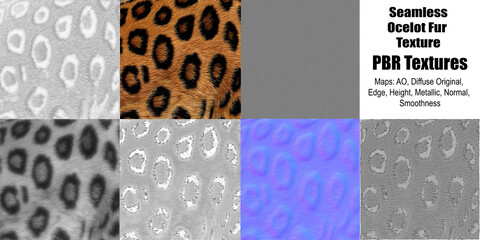 Ocelot PBR Texture All Seven Maps 3D Design Shading