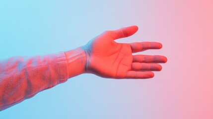 Gradient Light Hand Gesture in Modern Care - Caring Touch Concept for Medical Branding and Empathetic Patient Support in Healthcare Marketing