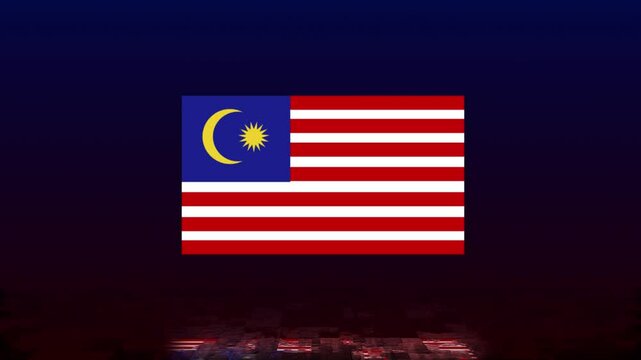 Awesome Malaysian Flag Glitch Animation. Glitch Malaysian Flag Animation Art. Malaysian background