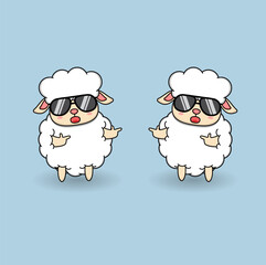 cute cartoon sheep illustration vector design. Eps 10.