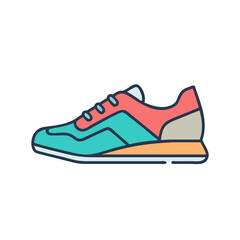 Sneaker shoe . Concept. Flat design. Vector illustration. Sneakers in flat style. Sneakers side view. Fashion sneakers.Modern air chamber style sneaker/trainer.
