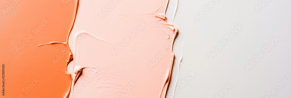 Poster textured minimalism in paint close-up of peach and cream hues on canvas - artistic content for inter