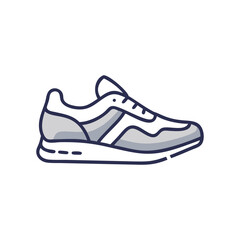 Sneaker shoe . Concept. Flat design. Vector illustration. Sneakers in flat style. Sneakers side view. Fashion sneakers.Modern air chamber style sneaker/trainer.
