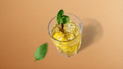 Refreshing green tasty tea in cup