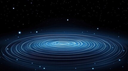 Fototapeta premium Abstract Swirling Blue Light Waves on Starry Background in Digital Composition