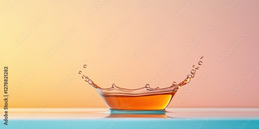 Aufkleber fluid artistry vibrant water drop crown splash on smooth surface for visual fluid dynamics insights 