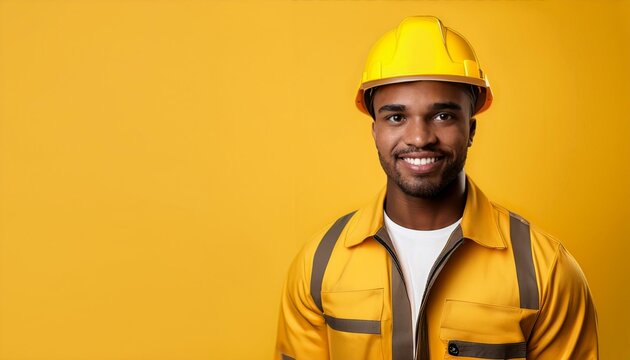 Generated image of a man wearing a yellow project helmet and wearing construction worker clothes