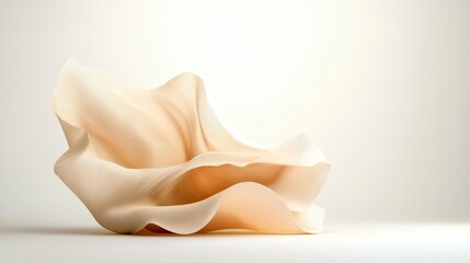 Abstract Sculptural Design with Flowing Curves and Soft Textures on Minimal Background