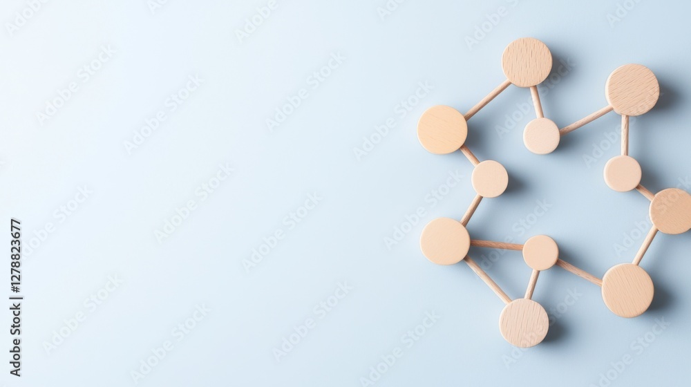 Poster a minimalistic representation of interconnected nodes, symbolizing networking, relationships, or sys