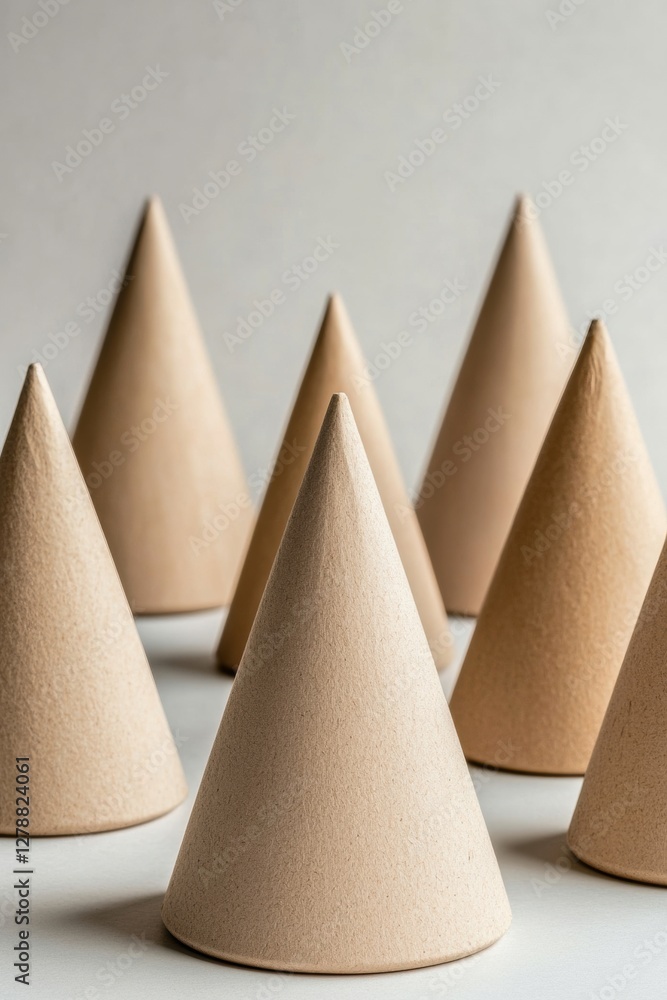 Aufkleber minimalist cardboard cone array eco-friendly craft for stylish office decor and digital marketing - 