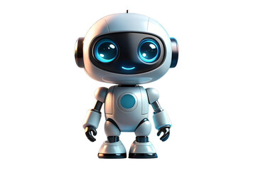 Cute Mini ai robot isolated on transparent background