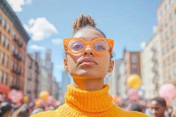 Vibrant Urban Health Campaign Bright Knitwear and Bold Eyewear for Cultural Outreach and Community Engagement Empowering Public Health Awareness