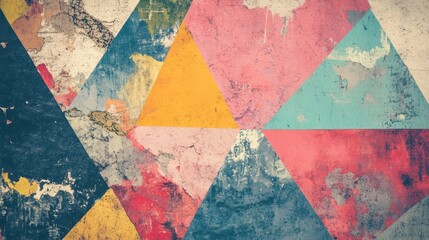 A vintage grunge collage background featuring a mix of colorful textures and shapes.