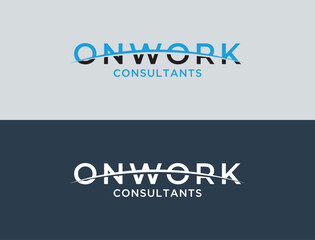 initials onwork logo design vector