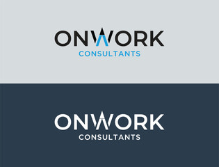 initials onwork logo design vector