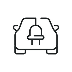 Electrical vehicle thin line icons. Editable stroke and Perfect pixel on transparent background
