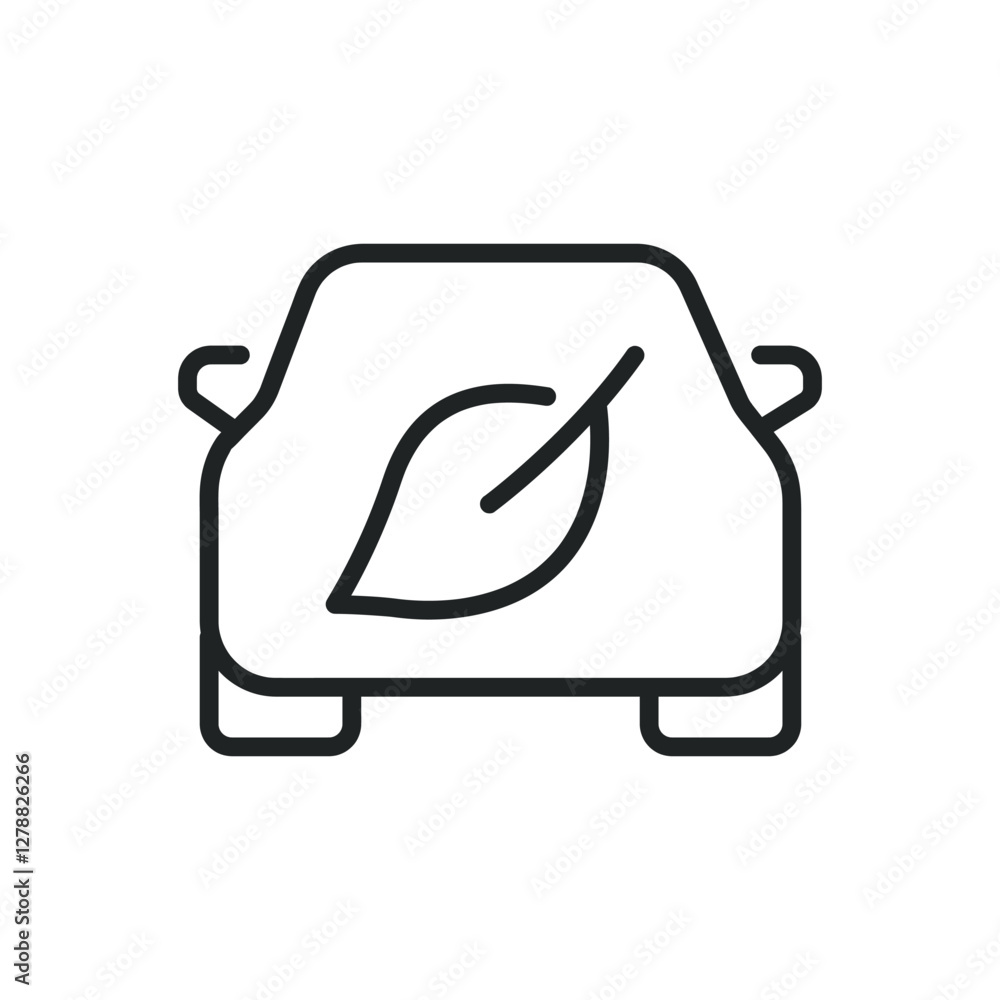 Poster electrical vehicle thin line icons. editable stroke and perfect pixel on transparent background
