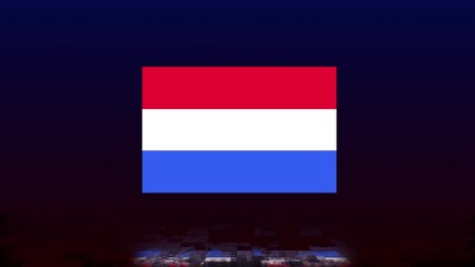 Awesome Dutch Flag Glitch Animation. Netherlands animation art. Netherlands background