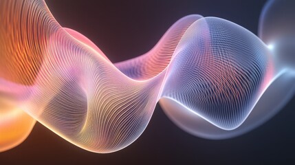 Fototapeta premium A visually striking 3D render featuring abstract rounded lines gracefully flowing across a light background.