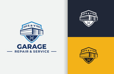 shield and garage repair and service logo