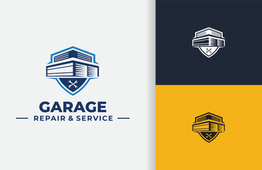 shield and garage repair and service logo
