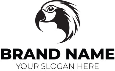 Vector parrot silhouette logo