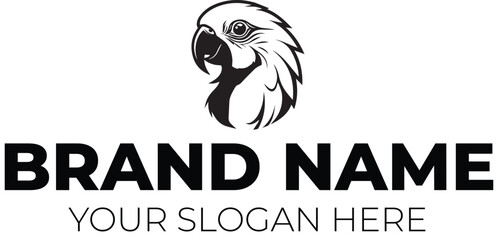 Stylized parrot emblem
A sleek monochrome parrot illustration with a simple yet elegant design, ideal for companies, social media, and merchandise.
