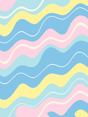 Pink blue yellow doodle abstract background. Illustration for banner, poster, card